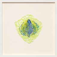 3. La Dentelle Radicale (Vert et bleu), 2025, papier découpé, 45,75 x 45,75 cm