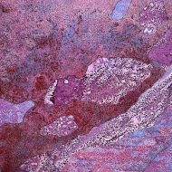 9.Red landscape, 2024, 20 x 20 inches, collage